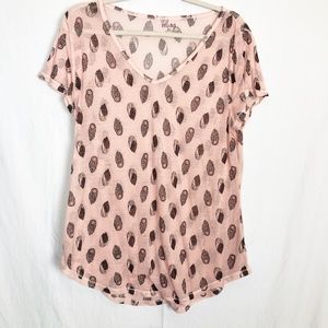Size XL Sheer Mudd Owl Top Tee